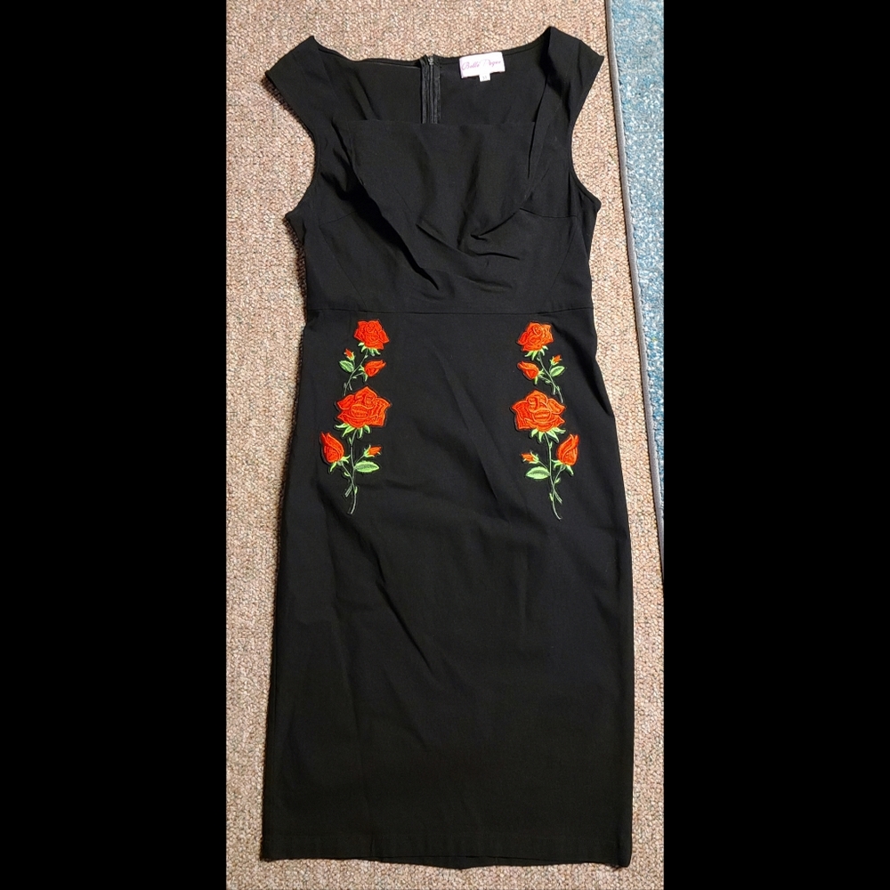 Belle Poque rose wiggle dress MEDIUM - Picture 2 of 5